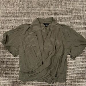 Express Olive Green Crop Top